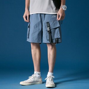 【】A003-HK7119-P48夏装新款个性扣带时尚休闲短裤 蒙马特图片
