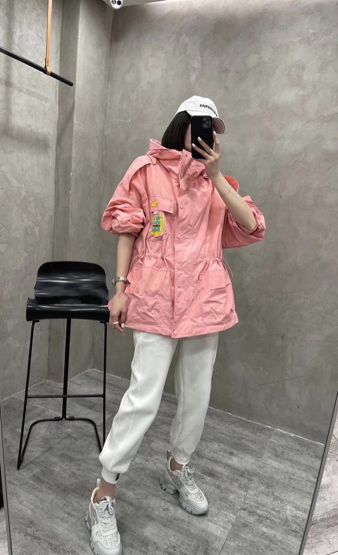 DG880春季新品欧洲站潮牌连帽抽绳时尚百搭薄款外套,女装,L·H·X