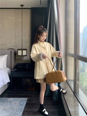黄色工装风衣外套女春秋2024新款韩系宽松小个子抽绳收腰显瘦夹克，女装风衣，浙宝192（原082）