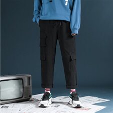 裤子男秋季港风chin工装裤韩版宽松裤男生ins潮牌休闲裤K500-P20，男装休闲裤，星座509