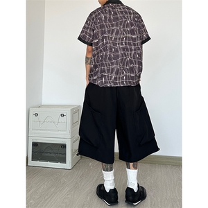 港风七分裤多口袋休闲裤短裤工装裤A014-DY25265-P50控68图片