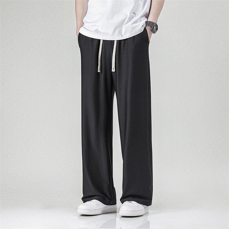 703-K331-P48夏季凉感锦纶冰丝休闲裤高品质绉绉条大码长裤,男装休闲裤,星座703-1