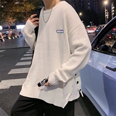 圆领毛衣男港味侧边排扣设计感毛衣M8830P42，男装针织衫/毛衣，星座1116-2