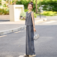 牛仔套装2025夏新款超火减龄高级松弛感老钱风无袖背心穿搭一整套，女装套装/套裙，橙子家