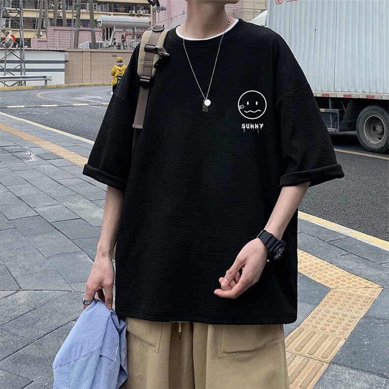 Q11072-P30春夏季七分袖t恤男大码五分袖男短袖中袖,男装T恤,电商A040
