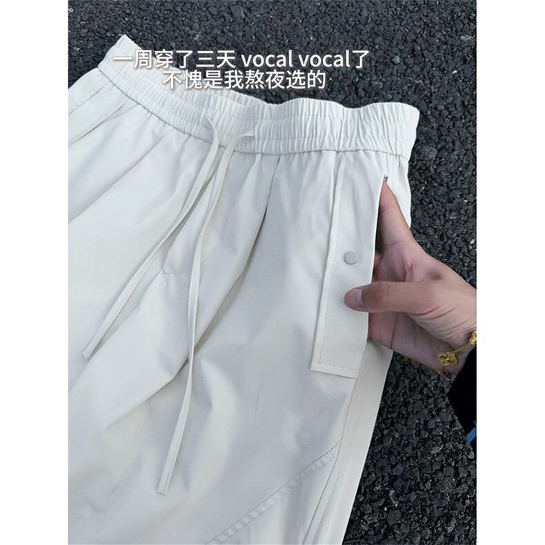 日系简约百搭复古时髦休闲裤韩漫设计感时尚长裤K827TP35控58,男装休闲裤,电商A102B