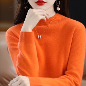 特价清仓加厚羊绒衫女半高领秋冬短款内搭毛衣纯色羊毛针织打底衫图片