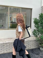 WM0007V领杂色毛织背心，女装背心吊带，BD