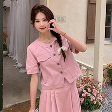现货－夏季新款减龄粉色套装336－P155-K218，女装套装/套裙，浙宝203