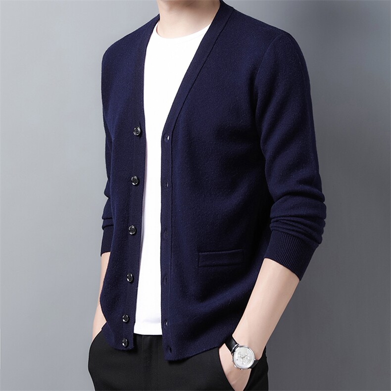 SW9030男士2023年秋冬新款纯羊毛长袖针织衫开衫打底衫P160,男装针织衫/毛衣,电商B360
