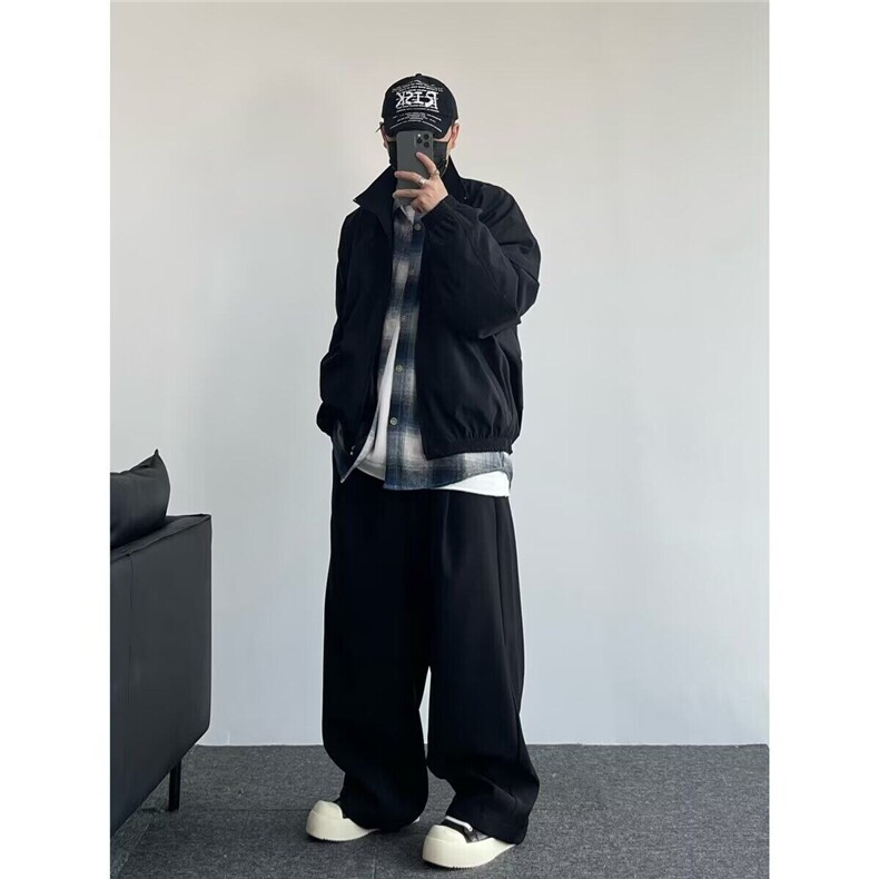 青少年春季新款立领飞行夹克外套简约宽松休闲百搭冲锋衣PY04P65,男装夹克,电商D256-2(原A064-2)
