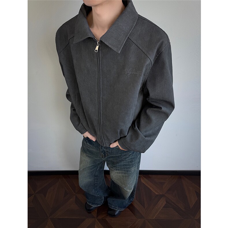 XZ810B-JK91-P85控128刺绣皮夹克短款，男装夹克，电商A405A