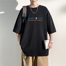 230克重磅质感纯棉抖音港风男落肩短袖T恤T2022P30控48，男装T恤，星座225-5