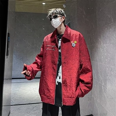 美式复古痞帅飞行员夹克男款潮牌设计感高街翻领休闲外套Z58/P65，男装夹克，星座506