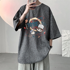 风复古亚麻短袖男棉麻t恤男半袖ZT71385-P35，男装T恤，电商A040