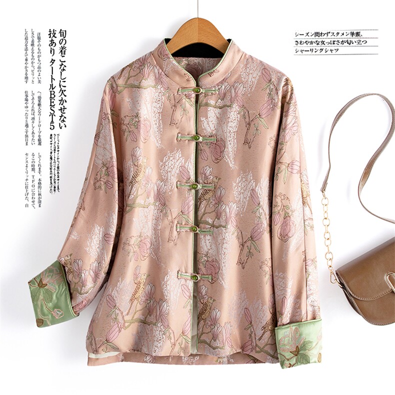 加码了（90绒）水衣源2607A新中式短款加厚插肩羽绒服提花外套，女装羽绒服，水衣源