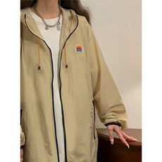 1中性风黄灯撞色彩虹硅胶点缀大码M-5XL潮牌防晒服FS77001P65控88，男装夹克，星座226-2