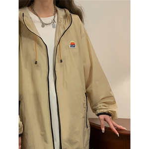 1中性风黄灯撞色彩虹硅胶点缀大码M-5XL潮牌防晒服FS77001P65控88图片