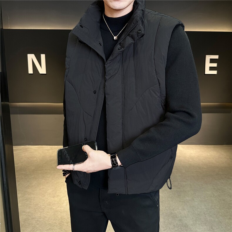 新标立领日系轻奢面包羽绒马甲现货高品质数据款背心M160-P130，男装背心/马甲，电商A237