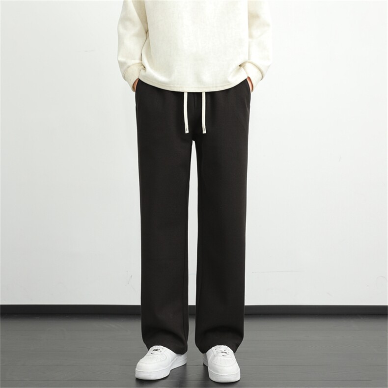 毛呢裤子男韩版秋冬新款加绒加厚九分西裤男士宽松垂感西装裤休裤，男装西服套装，星座505-2（原电商A260-1)