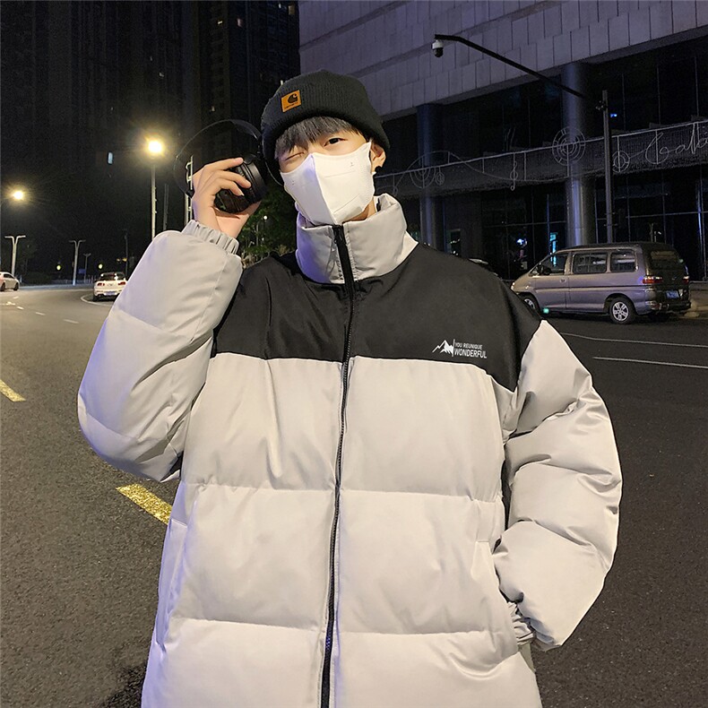 港风夜景冬款时尚字母印花拼色休闲棉服A247-MY82541特批85控138,男装棉衣,电商A247