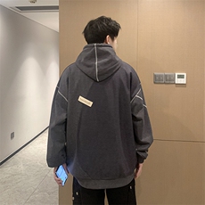 B266-T07-P7023春季新款休闲港风拼接宽松情侣卫衣，男装卫衣，星座B257-1