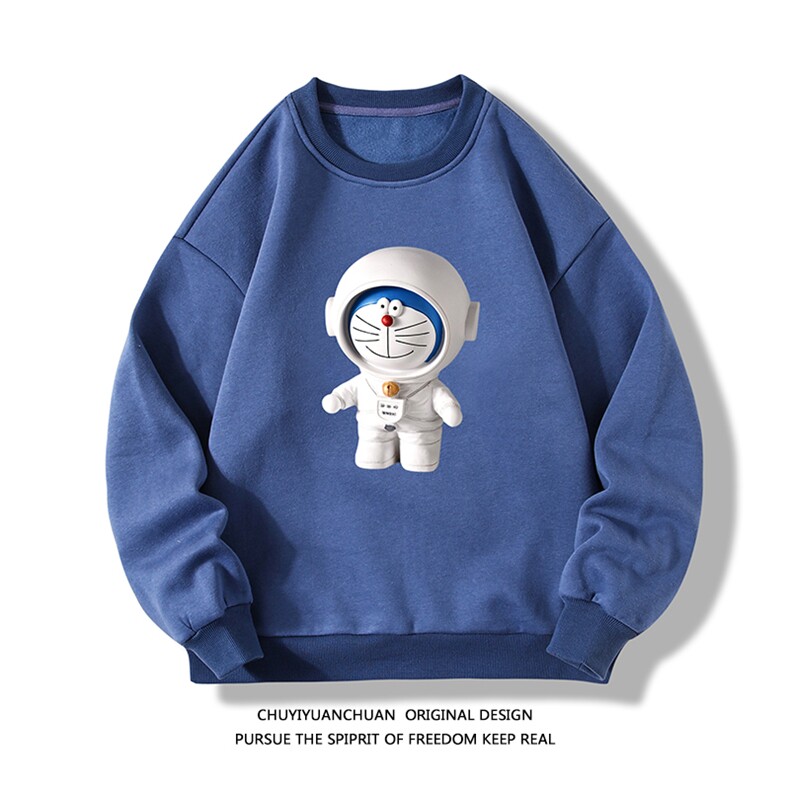 S6233-P28加绒款-P33NASA叮当猫秋季圆领卫衣宽松长袖卫衣白底,男装卫衣,电商A040A