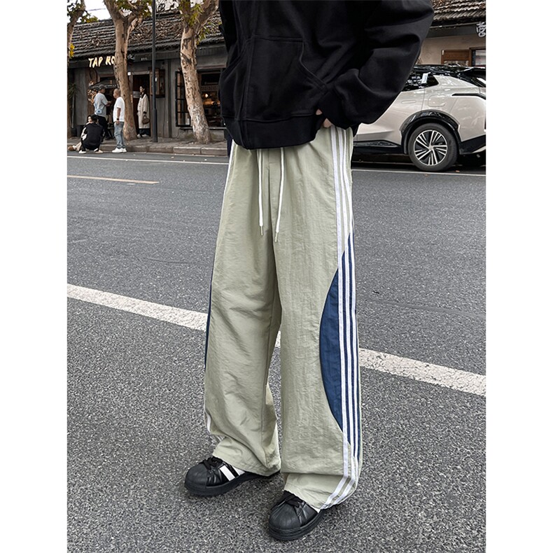 8XL-M 加绒加厚条纹工装裤束脚休闲阔腿美式运动裤男K9116P58控78图片