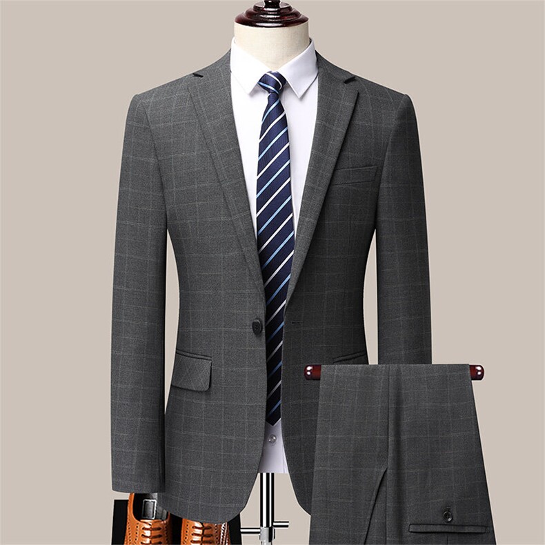 GDN5235四季款新款男士礼服西装修身商务休闲男装西服两件套装,男装西服套装,电商B360