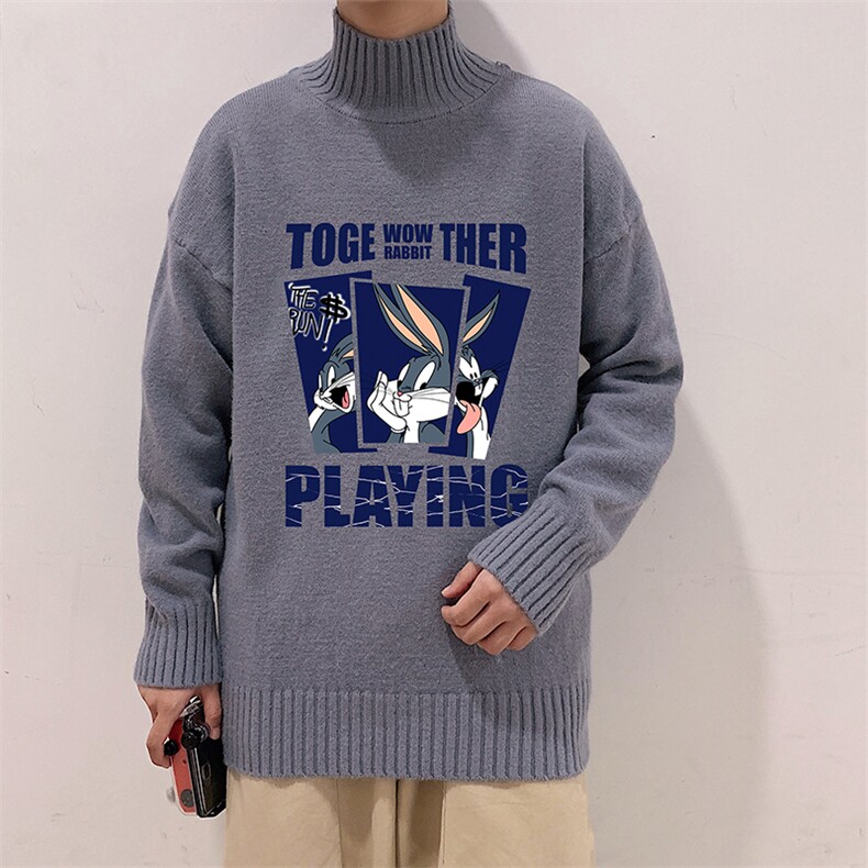 M18234-P45加绒款-P65半高领毛衣男士大码针织衫男毛线衣男,男装针织衫/毛衣,电商A040