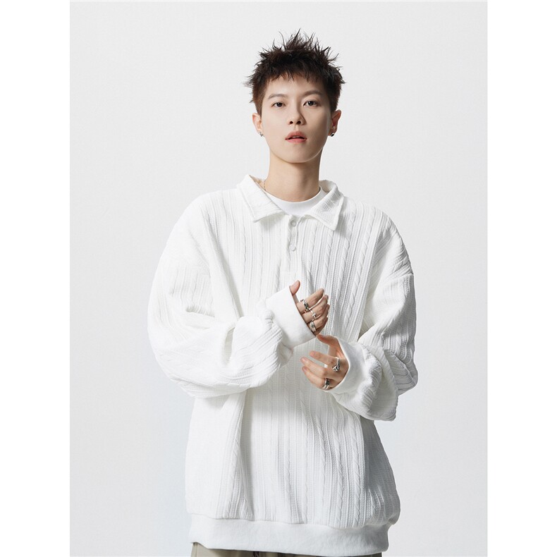 TWY27特P38控68polo圆领条纹情侣卫衣宽松外套男97聚酯纤维3氨纶,女装短外套,电商B370