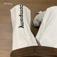 大菠萝格300克字母发泡印花宽松直筒卫裤B315-K23410-特p30控58，男装休闲裤，电商B315