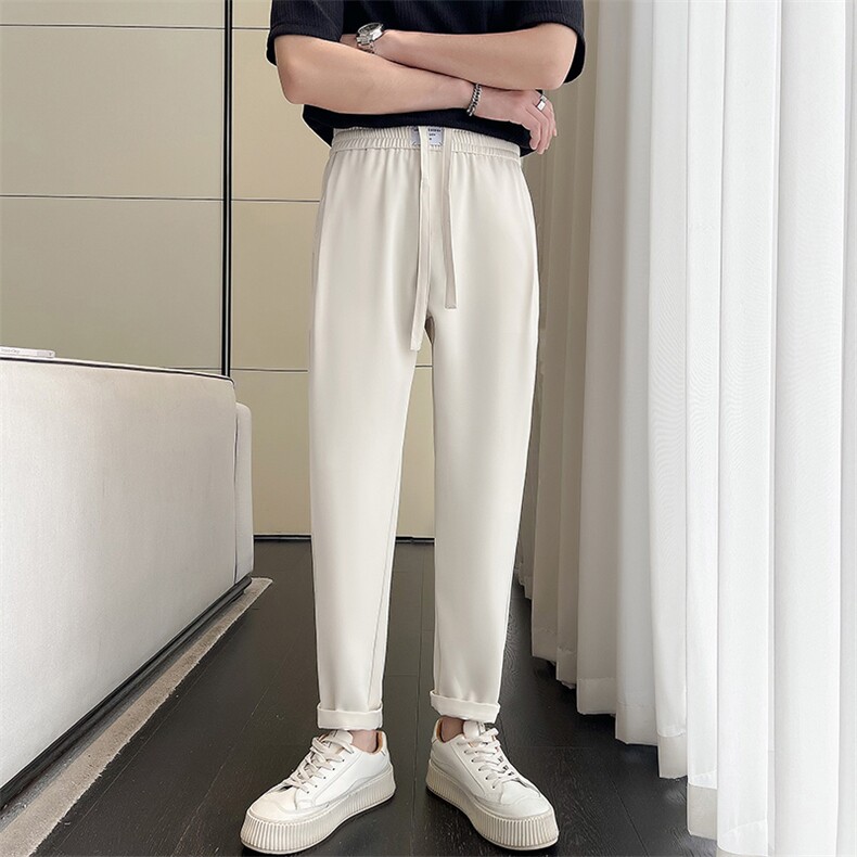 轻熟风~M~5XL~速哲同款夏季冰丝垂感弹力休闲裤X17/P50,男装休闲裤,电商B331