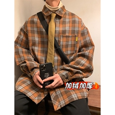 高级感宽松休闲外套保暖长袖格子衬衫男C2160-特P32/C9733-特P40，男装衬衫，电商A007