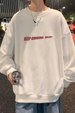 S6071-P28加绒款-P33秋季圆领卫衣男大码韩版宽松长袖外套，男装卫衣，电商A040