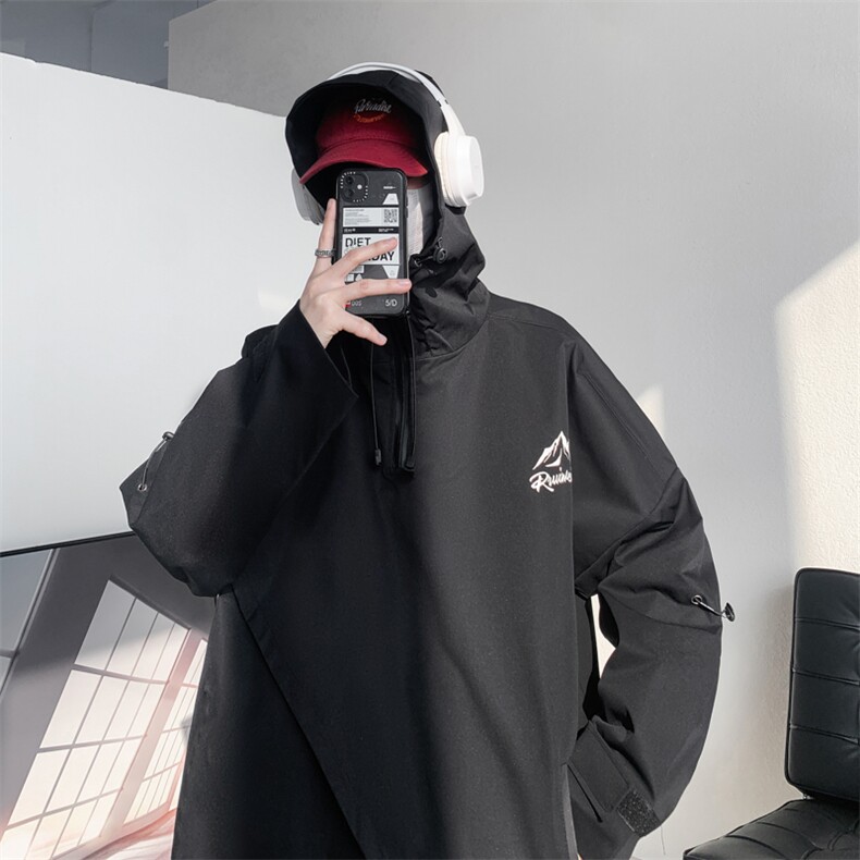 现货L到8XL2025秋季新款连帽冲锋衣夹克外套男加肥加大码胖子胖人,男装夹克,钱塘717(原712)