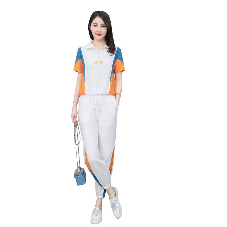 夏季休闲时尚运动服套装女2022新款两件套洋气减龄,女装套装/套裙,雅佳俏