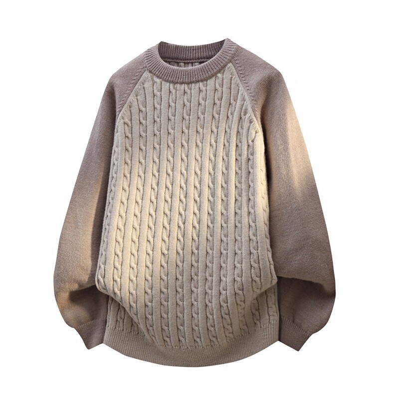 MY7359-TP55拼色高品质套头针织衫打底衫长袖圆领毛衣外套，男装T恤，电商A320