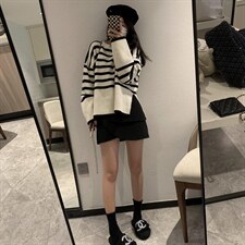 瑟琳圆领毛衣，女装针织衫/毛衣，XTZ style