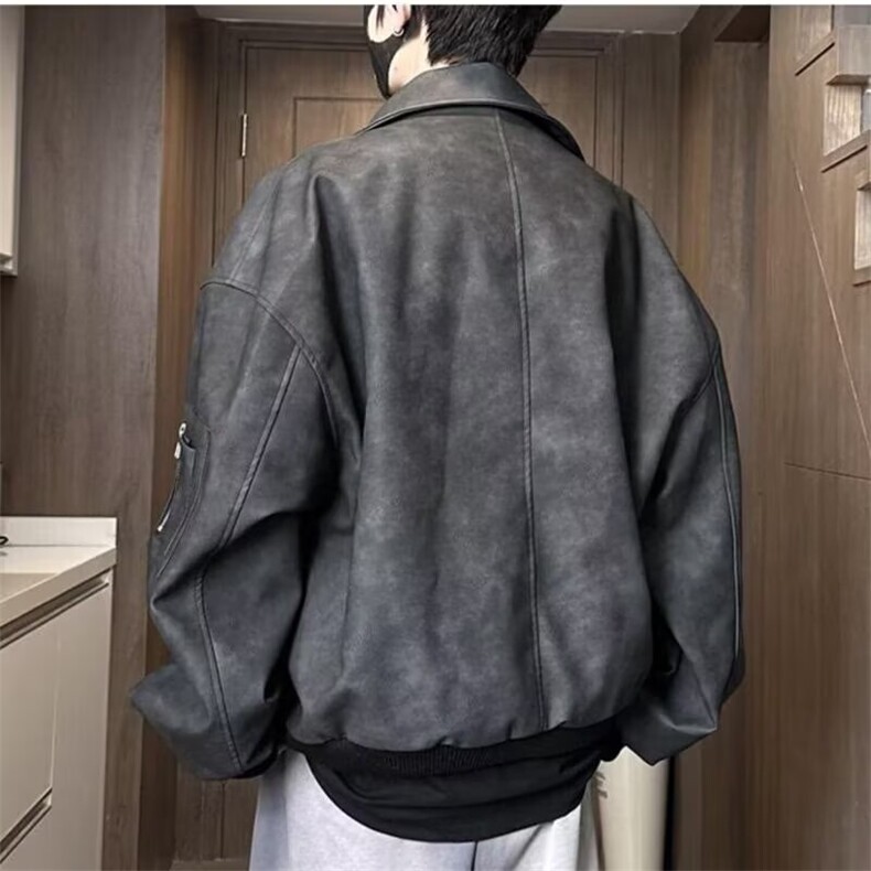 J30-P67复古皮衣外套男士春季飞行员教练皮夹克加厚秋冬款美式,男装夹克,电商B323A