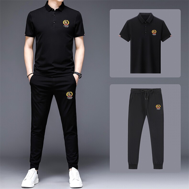 2023新款中年男士夏季短袖长裤夏款运动套装中老年休闲运动服夏装,男装休闲套装,电商B212（原钱塘6029）