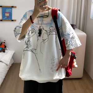 2025夏季短袖t恤衫男潮流港风印花t恤A210-A8310-P35-控48图片