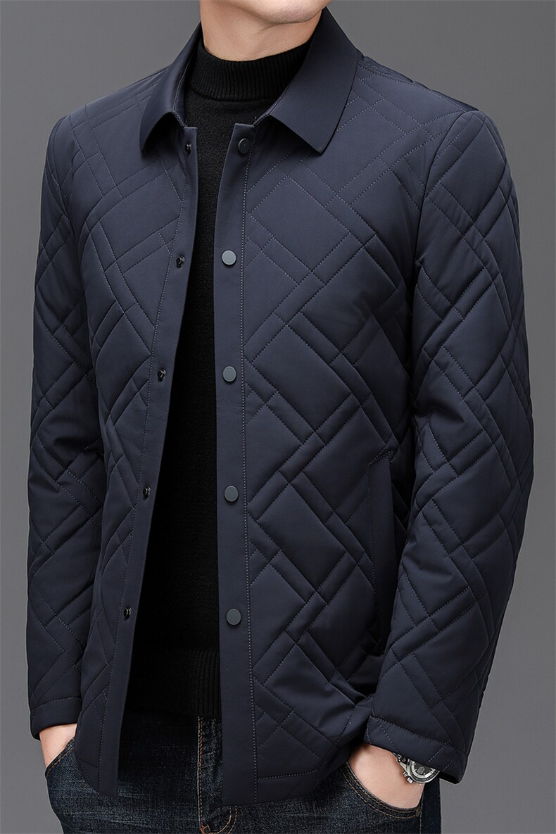 男士2023年冬季新款翻领棉衣外套修身时尚休闲上衣,男装棉衣,电商B360