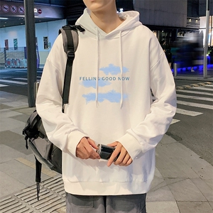 WY2143-P35 加绒款-P40 纯棉连帽卫衣男大码运动帽衫宽松薄外套男图片