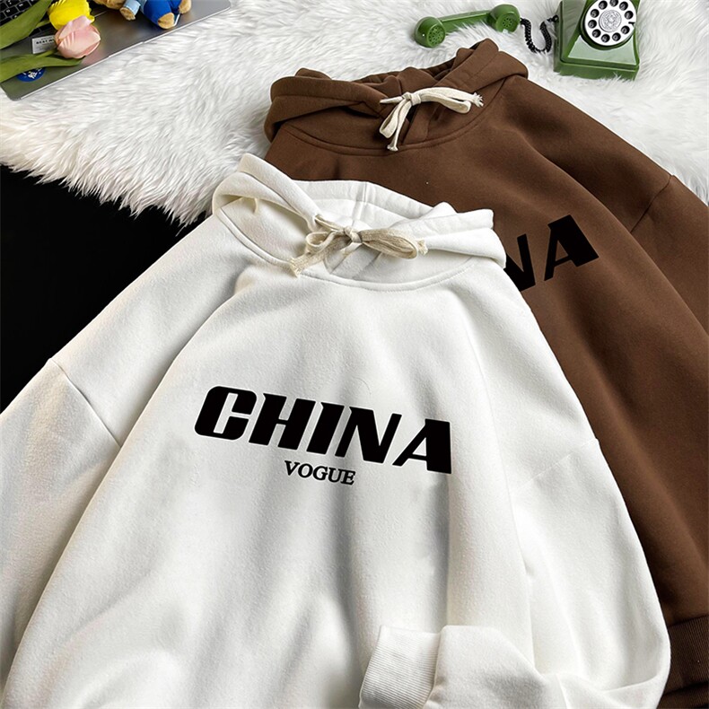 WY2001-P35加绒款-P40纯棉连帽卫衣男大码运动帽衫宽松薄,男装卫衣,电商A040