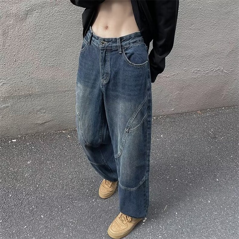 美式高街牛仔裤男韩版潮个性2024冬季新款ins宽松长裤RK1284-P49,男装牛仔裤,星座412-3