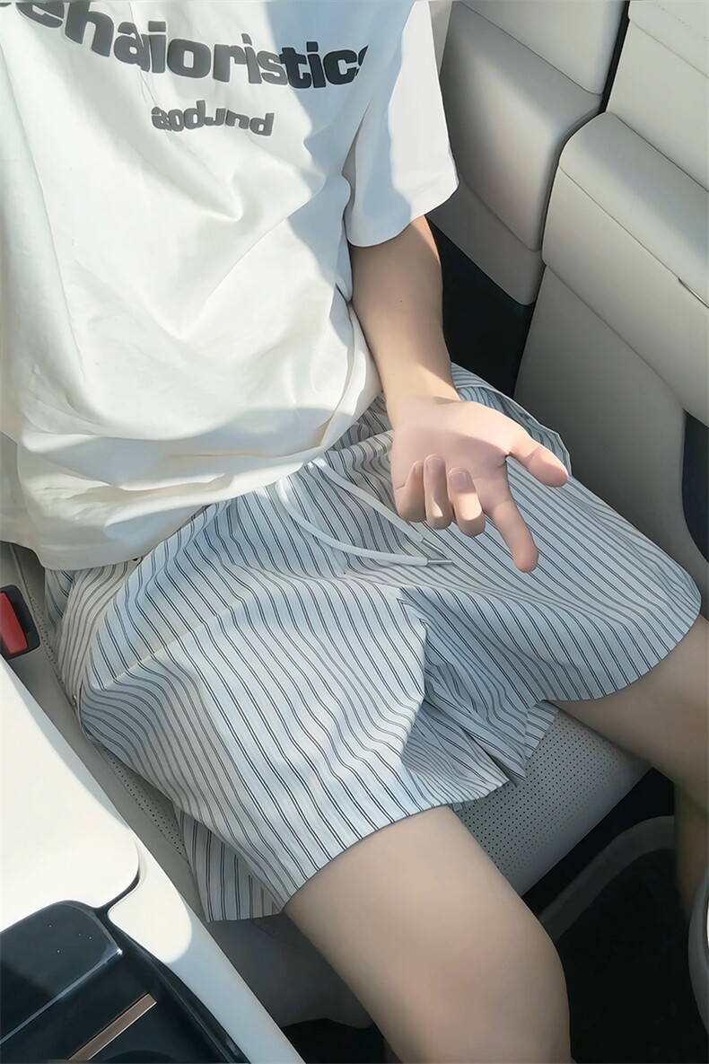 百搭舒适柔软经典裤子清新文艺风港风条纹短裤K847TP20无差价,男装牛仔裤,电商A102B