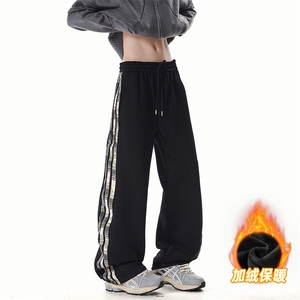 A178-XK60023JR-P40 加绒美式直筒休闲卫裤三条杠长裤青少年裤子图片