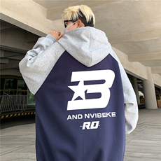 藏青拼灰色