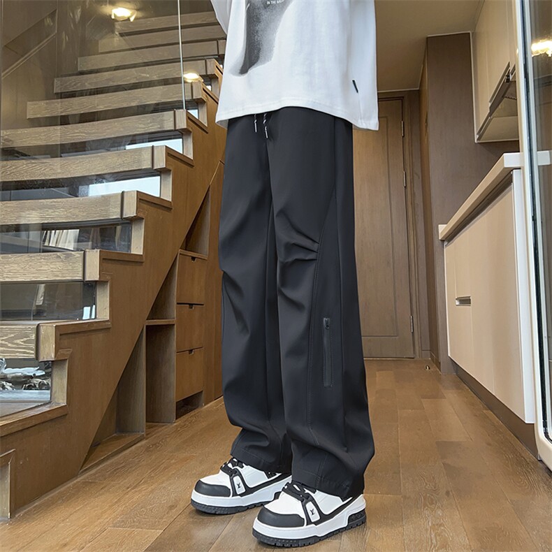 男士秋季冲锋裤男宽松抽绳休闲裤子潮流长裤青年A266-KZ8023-P45，男装休闲裤，电商A266